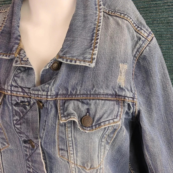 For Kitty Rescue!  Old Navy Youth Distressed Denim Jacket - Picture 3 of 16